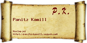 Panitz Kamill névjegykártya
